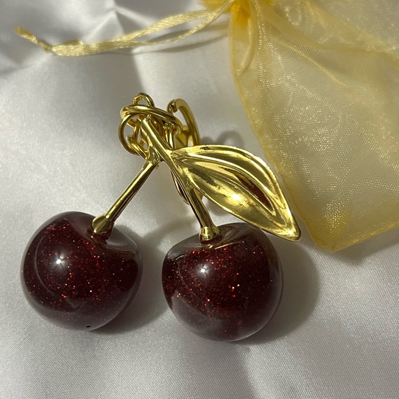 Accessories - New. Sparkly Gold and Red Cherry Charm
